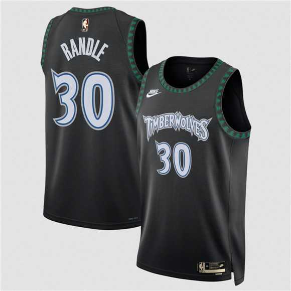 Men%27s Minnesota Timberwolves #30 Julius Randle Black 2025 Classic Edition Stitched Jersey Dzhi