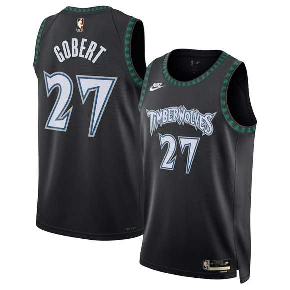 Men%27s Minnesota Timberwolves #27 Rudy Gobert Black 2025 Classic Edition Stitched Jersey Dzhi