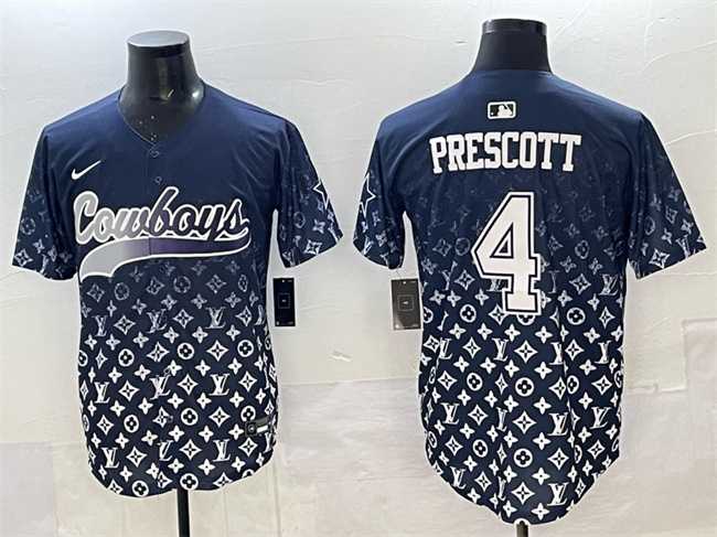 Men%27s Dallas Cowboys #4 Dak Prescott Navy Limited Stitched Baseball Jersey