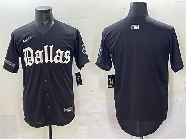 Men%27s Dallas Cowboys Blank Black %27Gothic Lone Star Edition%27 Limited Stitched Baseball Jersey