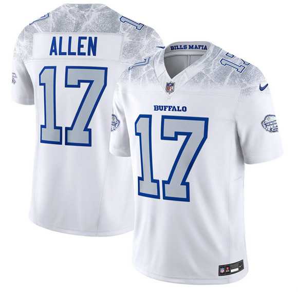 Men%27s Buffalo Bills #17 Josh Allen White 2025 F.U.S.E. %27Rivalries%27 Vapor Limited Stitched Jersey Dzhi