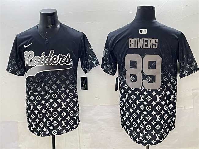 Men%27s Las Vegas Raiders #89 Brock Bowers Black Limited Stitched Baseball Jersey