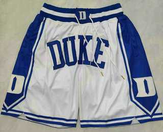 Men%27s Duke Blue Devils White Just Don Shorts