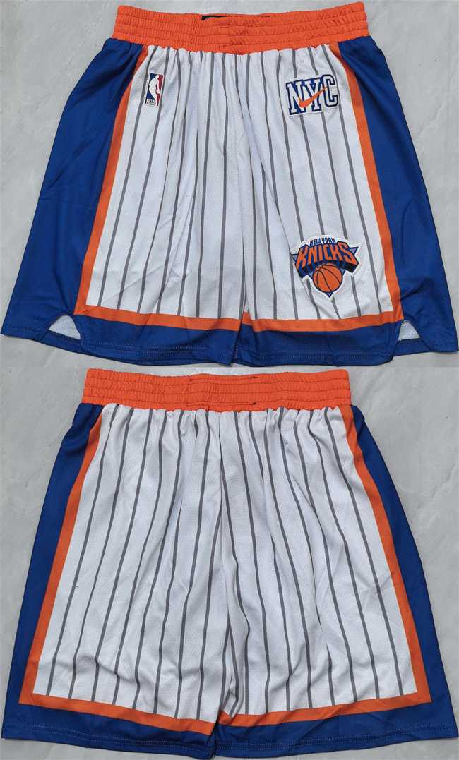 Men%27s New Yok Knicks White Shorts (Run Small)