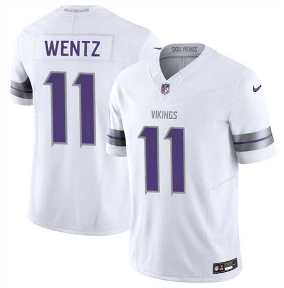 Men%27s Minnesota Vikings #11 Carson Wentz White 2025 F.U.S.E. Winter Warrior Limited Stitched Jersey Dzhi