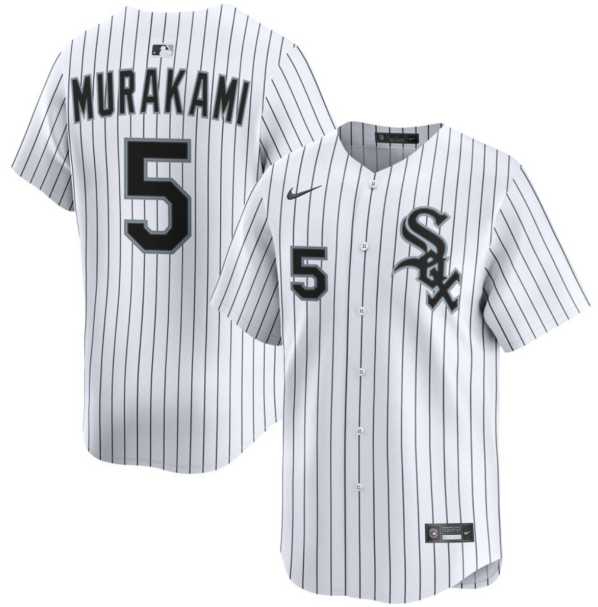 Men%27s Chicago White Sox #5 Munetaka Murakami White 2025 Home Limited Stitched Jersey Dzhi