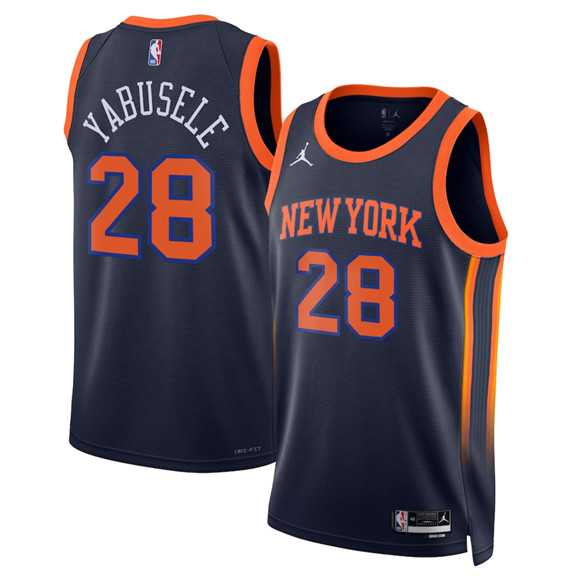 Men%27s New Yok Knicks #28 Guerschon Yabusele Black 2025 Statement Edition Stitched Jersey Dzhi