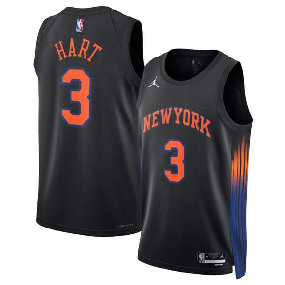 Men%27s New Yok Knicks #3 Josh Hart Black 2025 Statement Edition Stitched Jersey Dzhi