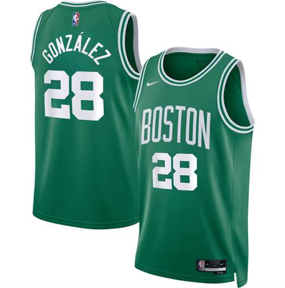 Men%27s Boston Celtics #28 Hugo Gonzalez Kelly Green 2024 Draft Icon Edition Stitched Jersey Dzhi