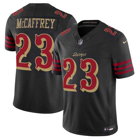Men%27s San Francisco 49ers #23 Christian McCaffrey Black 2025 F.U.S.E. %27Rivalries%27 Vapor Limited Stitched Jersey Dzhi