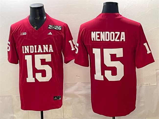 Men%27s Indiana Hoosiers #15 Fernando Mendoza Red F.U.S.E. 2026 Patch Stitched Basketball Jersey