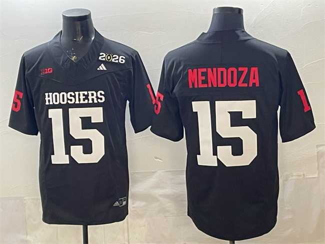 Men%27s Indiana Hoosiers #15 Fernando Mendoza Black F.U.S.E. 2026 Patch Stitched Basketball Jersey