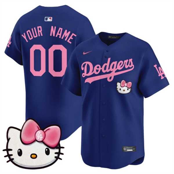 Men%27s Los Angeles Dodgers ACTIVE PLAYER Custom Royal 2025 Hello Kitty Vapor Premier Limited Stitched Baseball Jersey