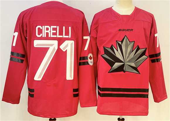 Men%27s Canada Hockey #71 Anthony Cirelli Red Stitched Jersey