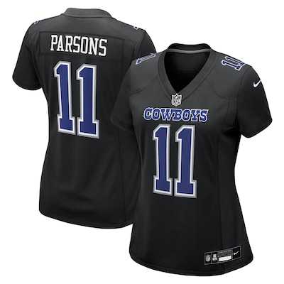 Women%27s Dallas Cowboys #11 Micah Parsons Carbon Black Fashion Nike Game Jersey Dzhi