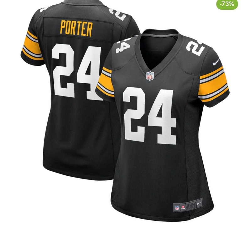 Women%27s Pittsburgh Steelers #24 Joey Porter Jr. Black Stitched Game Jersey Dzhi