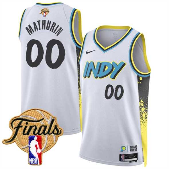 Men%27s Indiana Pacers #00 Bennedict Mathurin White 2024-25 City Edition Stitched Jersey Dzhi