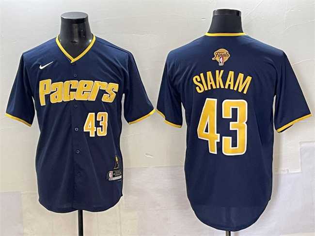 Men%27s Indiana Pacers #43 Pascal Siakam Navy 2025 Finals Vapor Stitched Baseball Jersey1