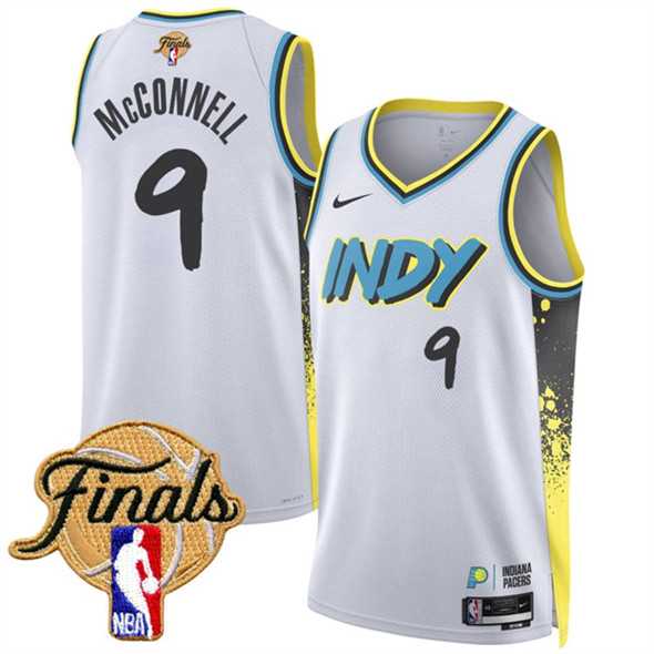 Men%27s Indiana Pacers #9 T.J. McConnell White 2024-25 City Edition Stitched Jersey Dzhi