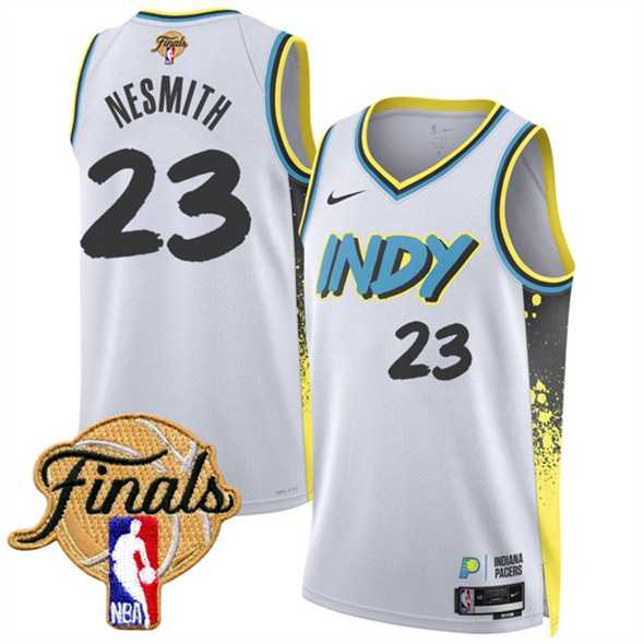 Men%27s Indiana Pacers #23 Aaron Nesmith White 2024-25 City Edition Stitched Jersey Dzhi