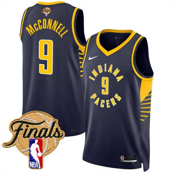 Men%27s Indiana Pacers #9 T.J. McConnell Navy 2025 Finals Icon Edition Stitched Jersey Dzhi