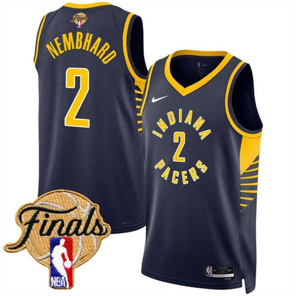 Men%27s Indiana Pacers #2 Andrew Nembhard Navy 2025 Finals Icon Edition Stitched Jersey Dzhi