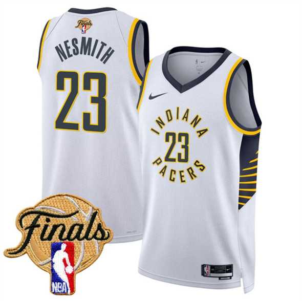 Men%27s Indiana Pacers #23 Aaron Nesmith White 2025 Finals Association Edition Stitched Jersey Dzhi