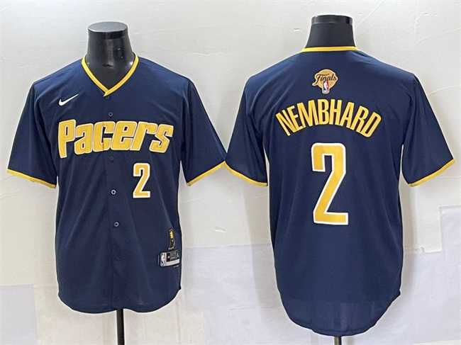Men%27s Indiana Pacers #2 Andrew Nembhard Navy 2025 Finals Vapor Stitched Baseball Jersey