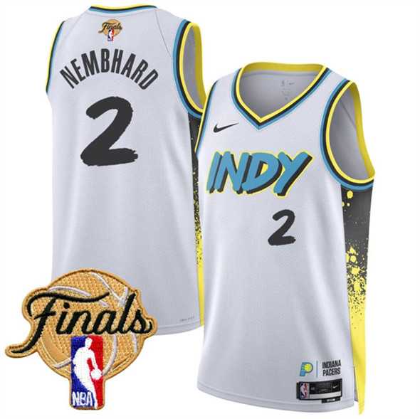 Men%27s Indiana Pacers #2 Andrew Nembhard White 2024-25 City Edition Stitched Jersey Dzhi