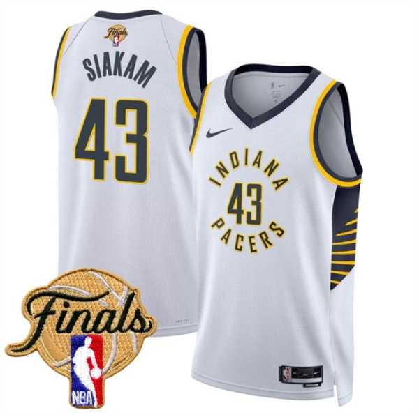 Men%27s Indiana Pacers #43 Pascal Siakam White 2025 Finals Association Edition Stitched Jersey Dzhi