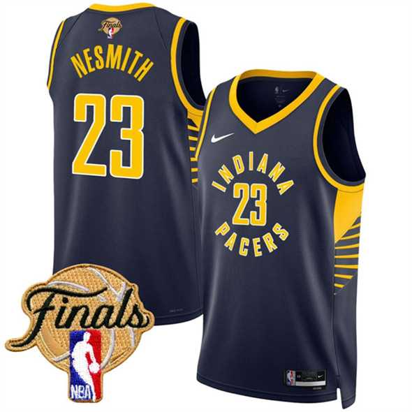 Men%27s Indiana Pacers #23 Aaron Nesmith Navy 2025 Finals Icon Edition Stitched Jersey Dzhi