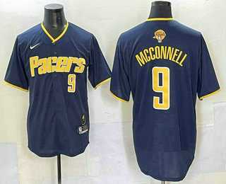 Men%27s Indiana Pacers #9 TJ McConnell Navy 2025 Finals Vapor Stitched Baseball Jersey