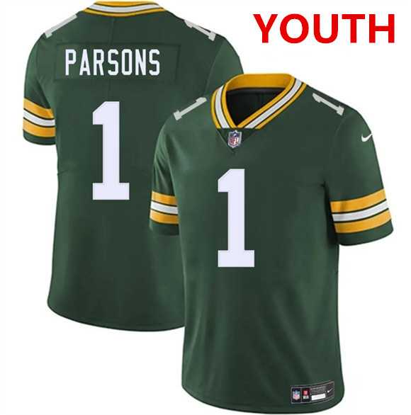 Youth Green Bay Packers #1 Micah Parsons Green 2025 Vapor Untouchable Limited Stitched Jersey Dzhi