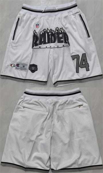 Men%27s Las Vegas Raiders White Shorts (Run Small)