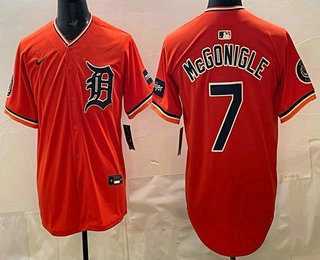 Men%27s Detroit Tigers #7 Kevin McGonigle Orange Limited Jersey