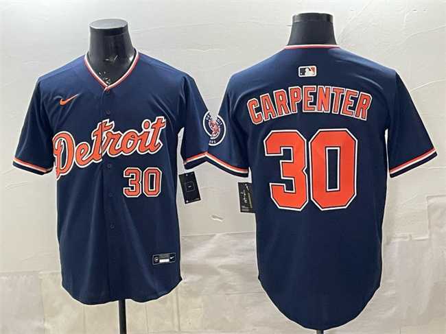 Men%27s Detroit Tigers #30 Kerry Carpenter Navy 2026 Alternate Vapor Premier Limited Stitched Jersey
