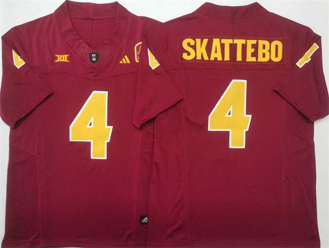 Men%27s Arizona State Sun Devils #4 Cam Skattebo Red 2025 F.U.S.E. Vapor Limited Stitched Jersey