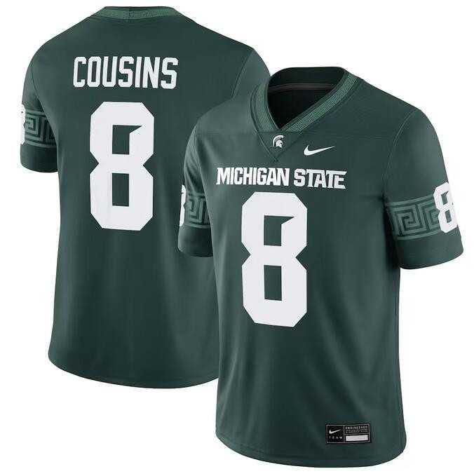 Men%27s Michigan State Spartans #8 Kirk Cousins Green Vapor Limited Stitched Football Jersey Dzhi