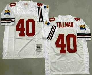 Men%27s Arizona Cardinals #40 Pat Tillman White Throwback Jersey