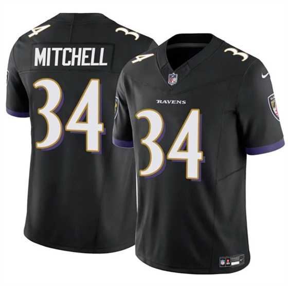 Men & Women & Youth Baltimore Ravens #34 Keaton Mitchell Black 2025 F.U.S.E. Vapor Limited Jersey