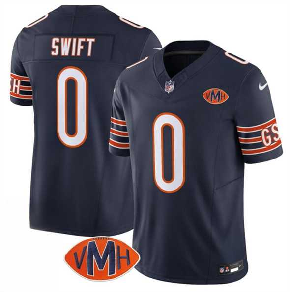 Men & Women & Youth Chicago Bears #0 D%27Andre Swift Navy 2025 F.U.S.E. With VMH Patch Vapor Untouchable Limited Stitched Jersey