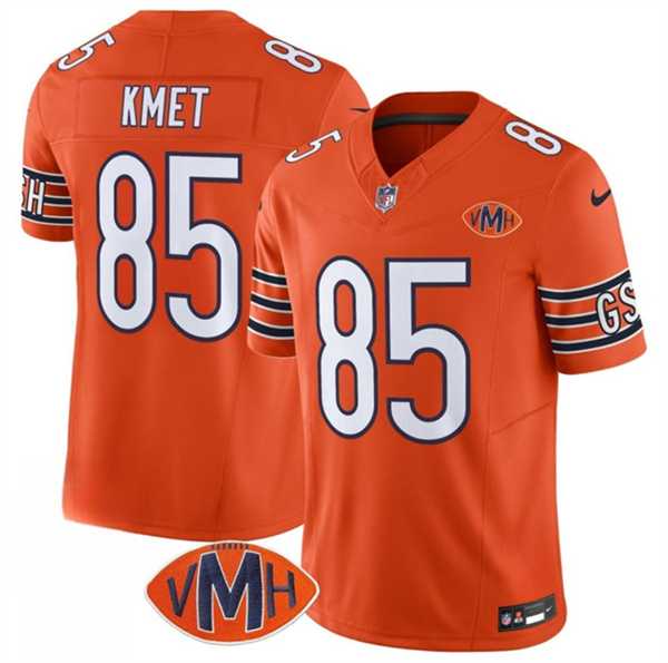 Men & Women & Youth Chicago Bears #85 Cole Kmet Orange 2025 F.U.S.E. With VMH Patch Vapor Untouchable Limited Stitched Jersey