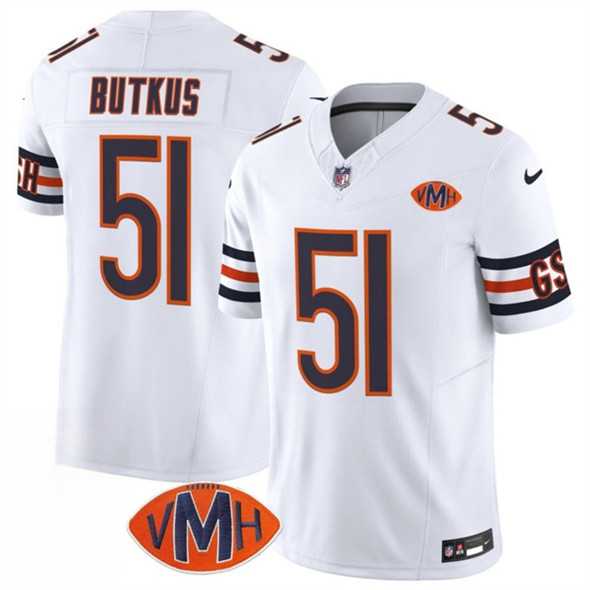 Men & Women & Youth Chicago Bears #51 Dick Butkus White 2025 F.U.S.E. With VMH Patch Vapor Untouchable Limited Stitched Jersey