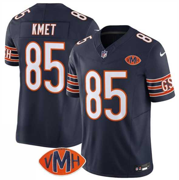 Men & Women & Youth Chicago Bears #85 Cole Kmet Navy 2025 F.U.S.E. With VMH Patch Vapor Untouchable Limited Stitched Jersey