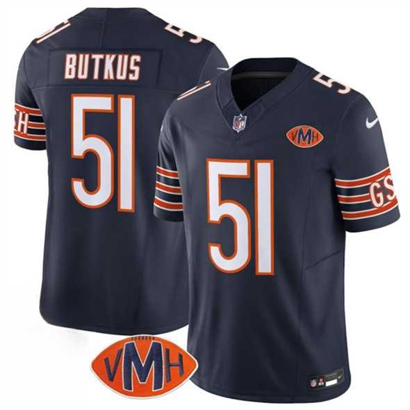 Men & Women & Youth Chicago Bears #51 Dick Butkus Navy 2025 F.U.S.E. With VMH Patch Vapor Untouchable Limited Stitched Jersey