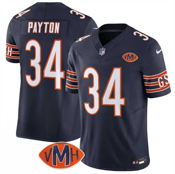 Men & Women & Youth Chicago Bears #34 Walter Payton Navy 2025 F.U.S.E. With VMH Patch Vapor Untouchable Limited Stitched Jersey