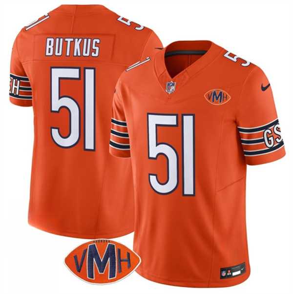 Men & Women & Youth Chicago Bears #51 Dick Butkus Orange 2025 F.U.S.E. With VMH Patch Vapor Untouchable Limited Stitched Jersey