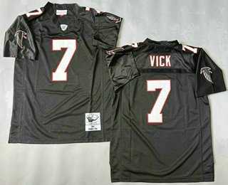 Men%27s Atlanta Falcons #7 Michael Vick Black 2003 Throwback Jersey