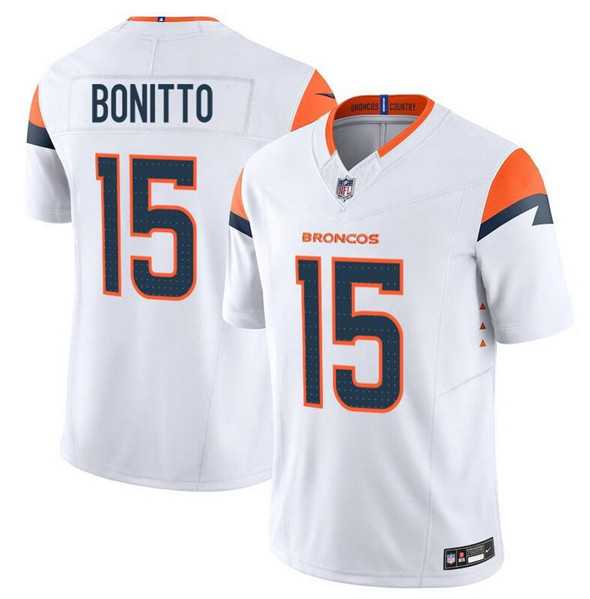 Men & Women & Youth Denver Broncos #15 Nik Bonitto White F.U.S.E. Vapor Limited Stitched Jersey