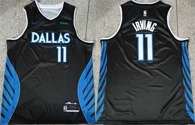 Men%27s Dallas Mavericks #11 Kyrie Irving Black 2025-26 City Edition Stitched Jersey